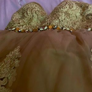 Gold nude dress